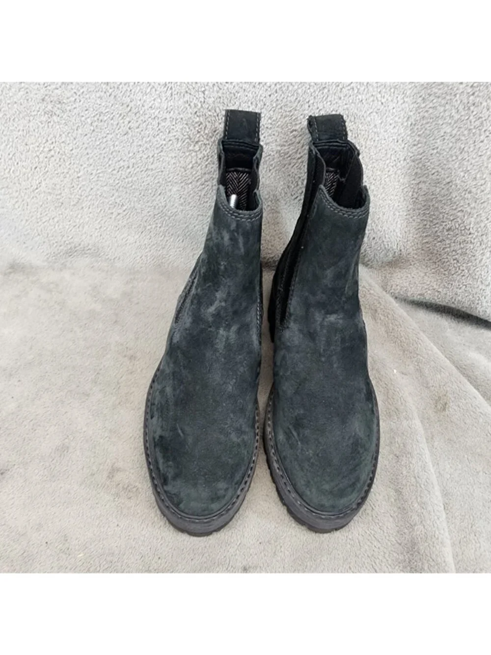 Timberland Shoes Womens Size 7 Black Suede Courmayeur Valley Chelsea Boots *Read